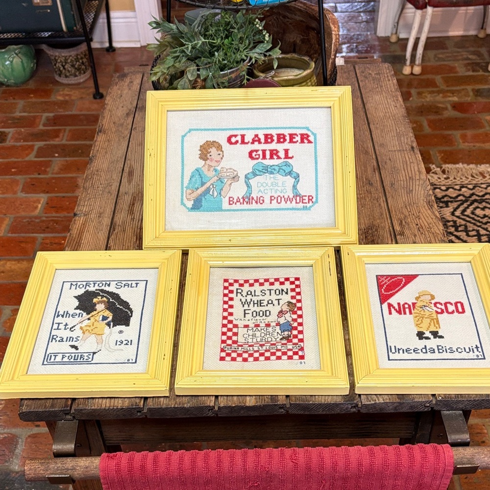 Vintage Kitchen Cross-Stitch Art Set (4)